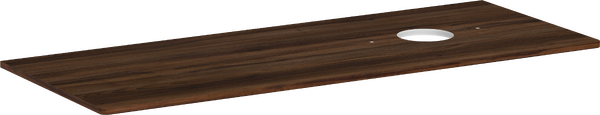 Konsole 1360/550 mit Ausschnitt rechts für Aufsatzwaschtisch ohne Hahnloch Nussbaum Dunkel