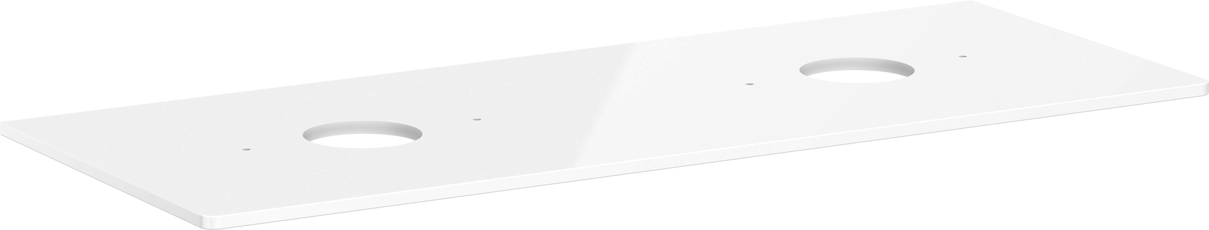 Blat 1360/550 z wycięciami pod 2 umywalki nablatowe bez otworu na baterię