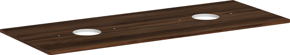 Consola 1360/550 con 2 recortes para lavabos tipo bol sin orificio para grifo