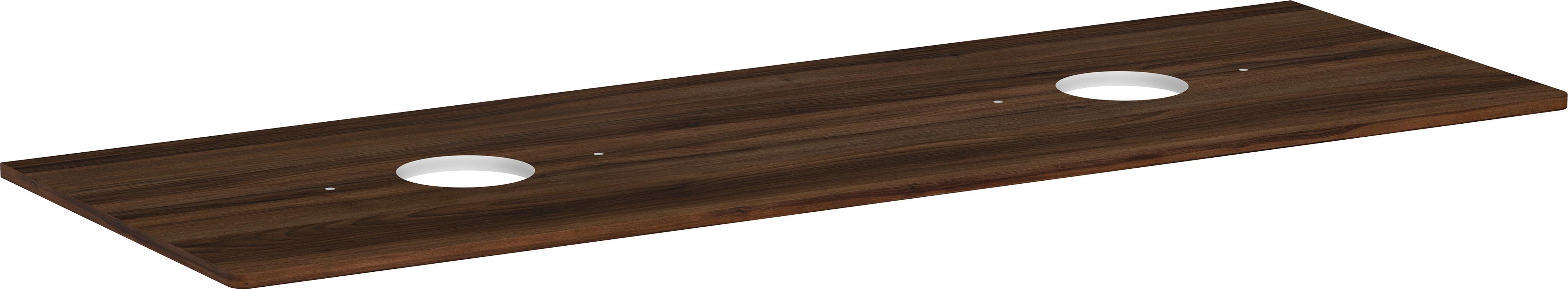 Plan stratifié 1560/550 percé pour double vasque Xuniva sans trou pour robinet