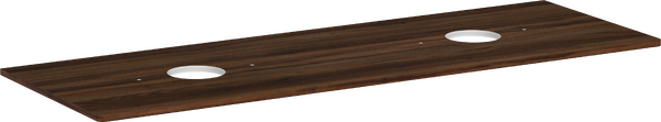 Consola 1560/550 con 2 recortes para lavabos tipo bol sin orificio para grifo Nogal oscuro