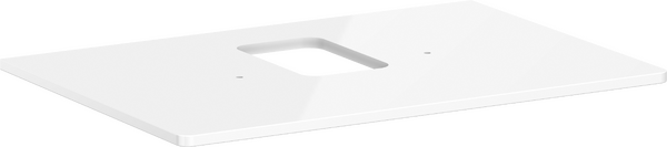 Konsole 780/550 mit Ausschnitt mittig für Aufsatzwaschtisch mit Hahnloch Weiß Hochglanz