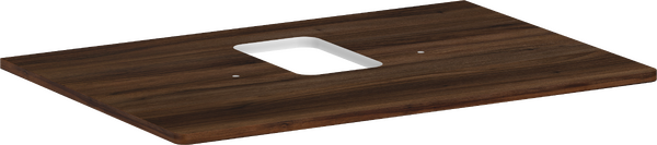 Konsole 780/550 mit Ausschnitt mittig für Aufsatzwaschtisch mit Hahnloch Nussbaum Dunkel