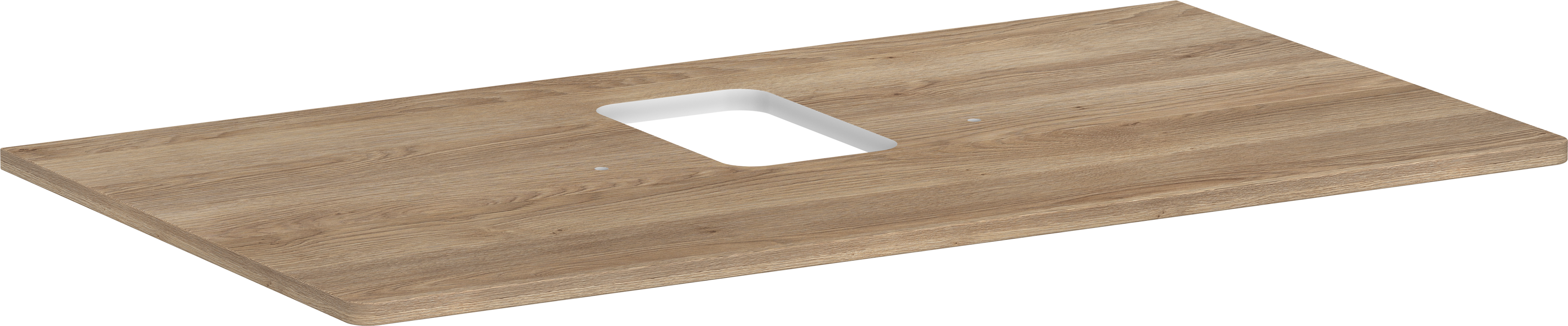 Blat 980/550 z wycięciem na środku pod umywalkę nablatową z otworem na baterię