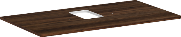 Konsole 980/550 mit Ausschnitt mittig für Aufsatzwaschtisch mit Hahnloch Nussbaum Dunkel