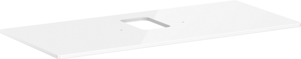 Konsole 1180/550 mit Ausschnitt mittig für Aufsatzwaschtisch mit Hahnloch Weiß Hochglanz
