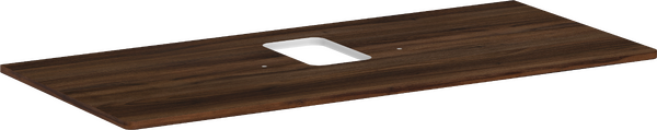 Konsole 1180/550 mit Ausschnitt mittig für Aufsatzwaschtisch mit Hahnloch Nussbaum Dunkel