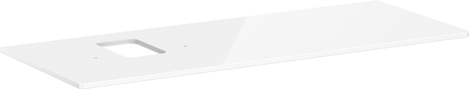 Console 1360/550 with cutout left for wash bowl with tap hole