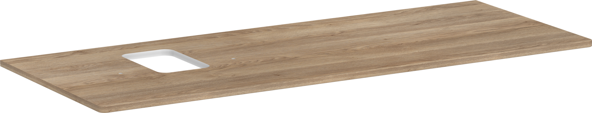 Console 1360/550 with cutout left for wash bowl with tap hole