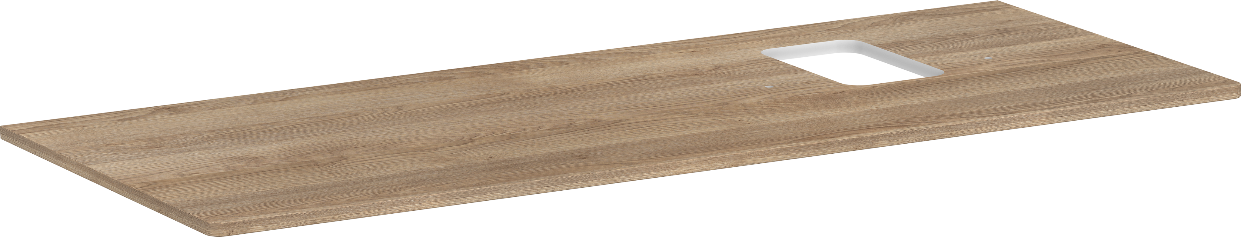 Blat 1360/550 z wycięciem po prawej stronie pod umywalkę nablatową z otworem na baterię