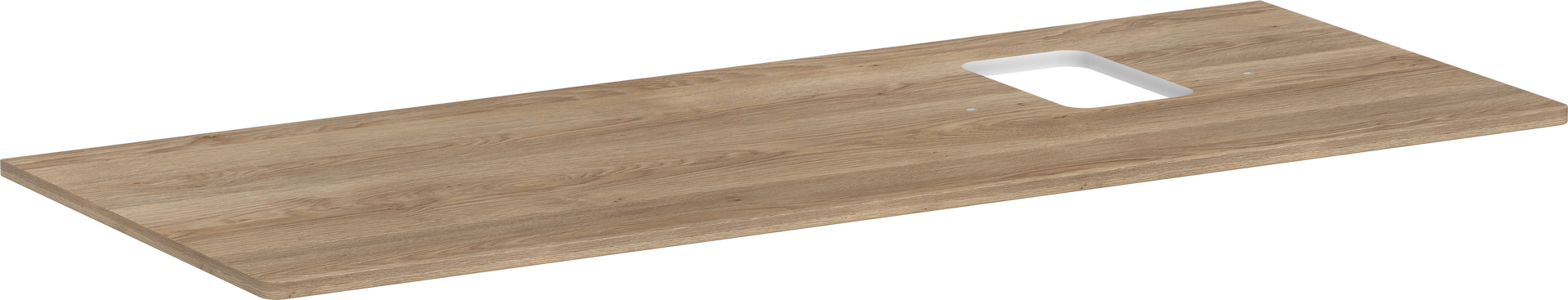 Console 1360/550 avec découpe à droite pour lavabo avec trou de robinetterie