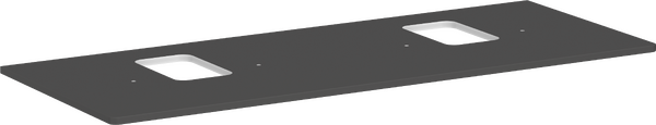 Konsole 1360/550 mit 2 Ausschnitten für Aufsatzwaschtisch mit Hahnloch Diamantgrau Matt