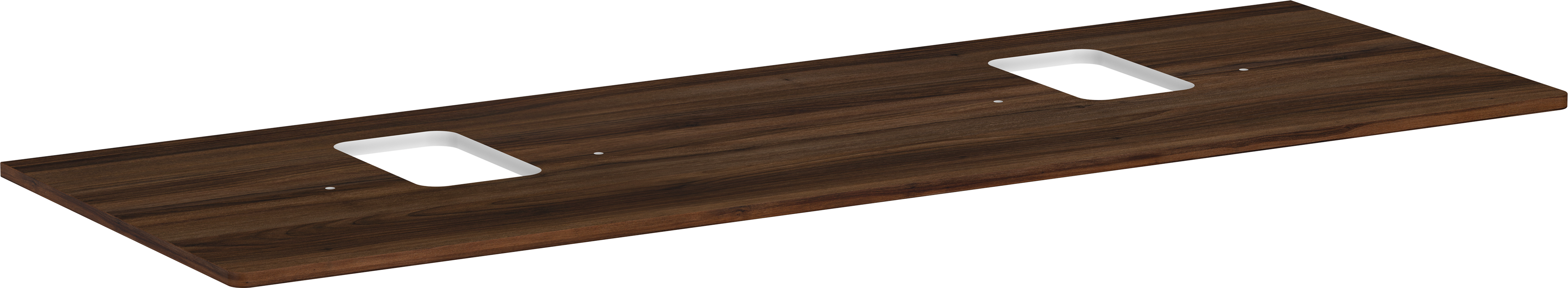 Blat 1560/550 z wycięciami pod 2 umywalki nablatowe z otworem na baterię