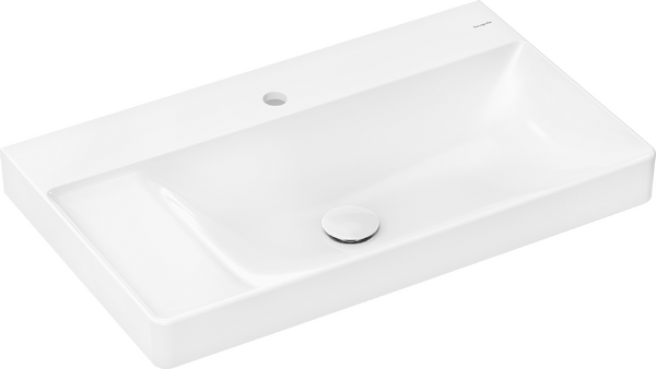 Wash basin with shelf left 800/480 with tap hole without overflow, SmartClean