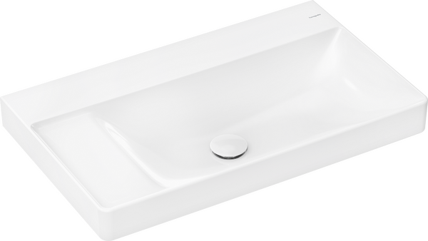 Wash basin with shelf left 800/480 without tap hole and overflow, SmartClean