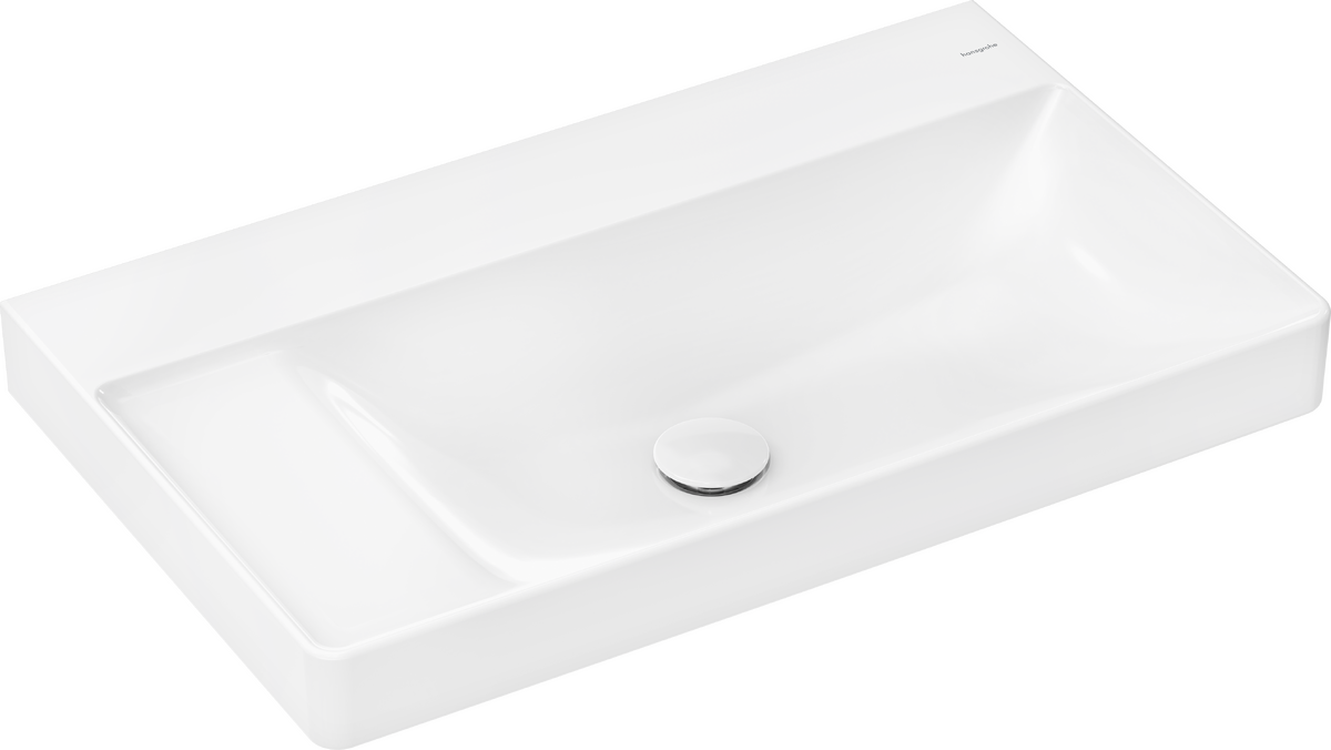 hansgrohe Lavabos: Xelu Q, Lavabo con repisa a la izquierda 800/480, sin  orificio para grifo ni rebosadero, SmartClean, ref. 61032450