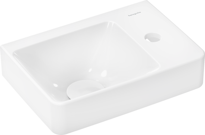 Handwaschbecken mit Ablage rechts 360/250 mit Hahnloch ohne Überlauf
