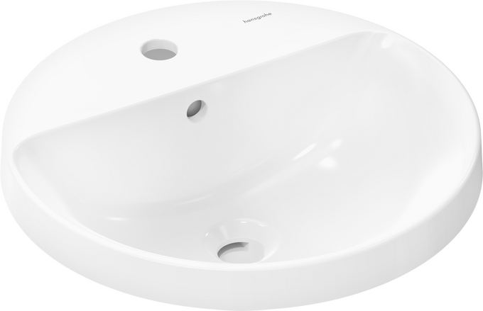Vasque semi-encastrée 450/450 sans trou pour robinet avec trop-plein