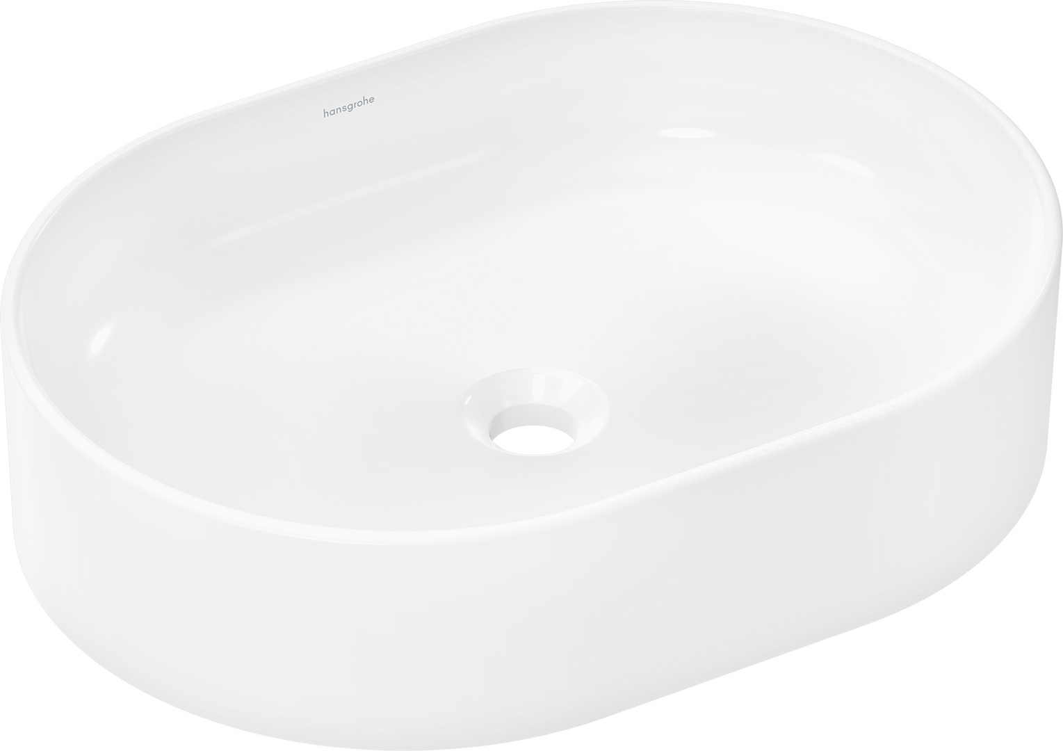 Wash bowl 550/400 without tap hole and overflow