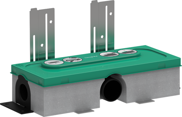 Indbygningsdel til linjeafløb, vandret installation, inkl. vægmonteringsbeslag