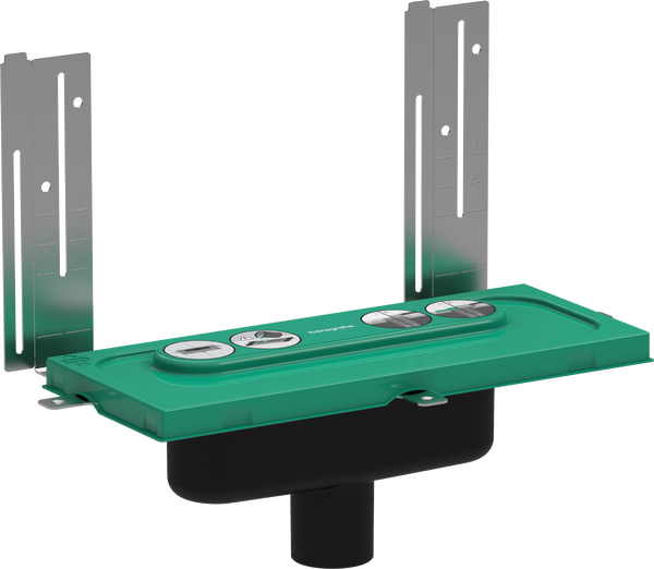 Indbygningsdel til linjeafløb, lodret installation, inkl. vægmonteringsbeslag