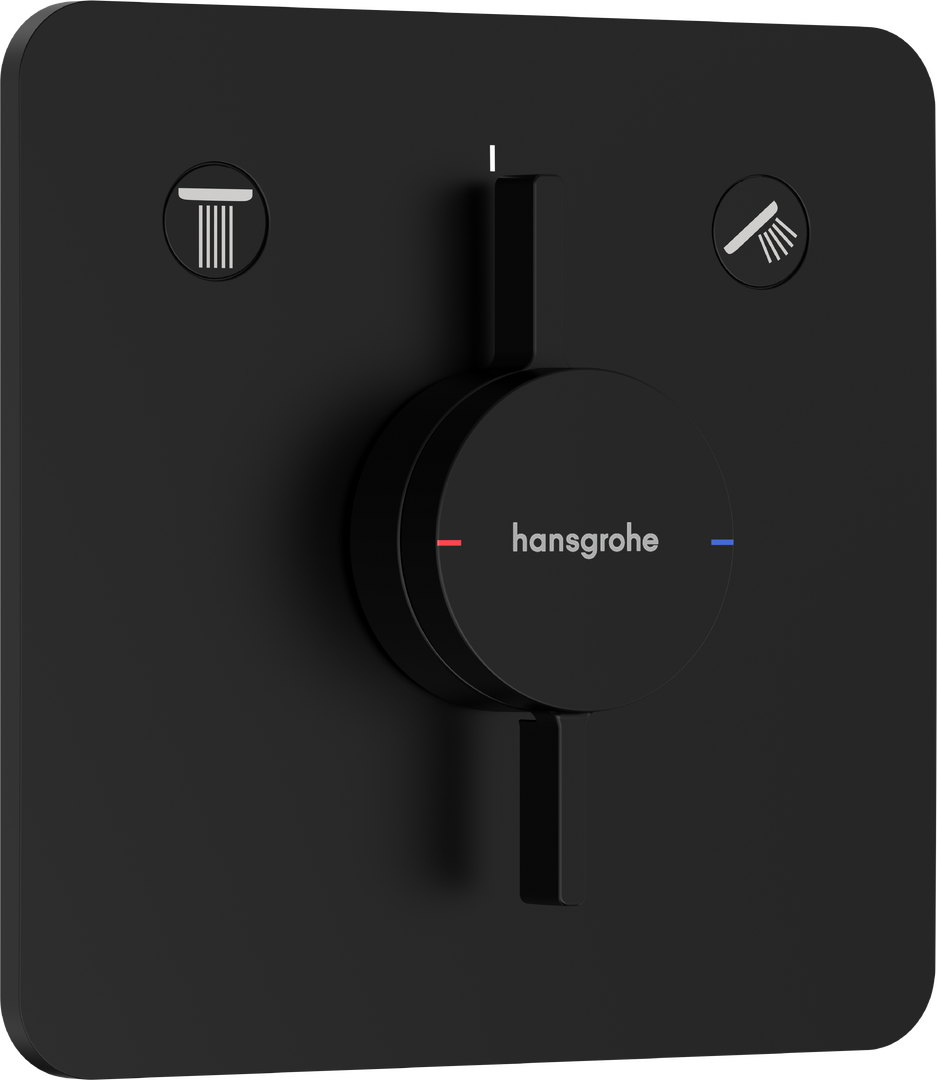 Mixer for concealed installation for 2 functions