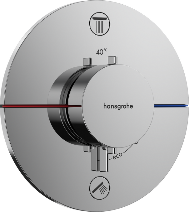 Thermostat Unterputz für 2 Verbraucher mit integrierter Sicherungskombination nach EN1717