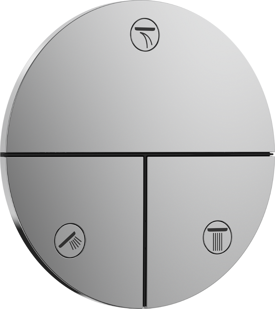 Inbouwstopkraan voor 3 systemen