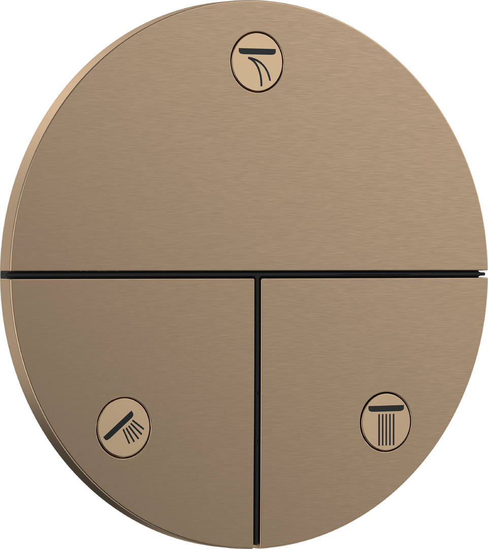 Inbouwstopkraan voor 3 systemen