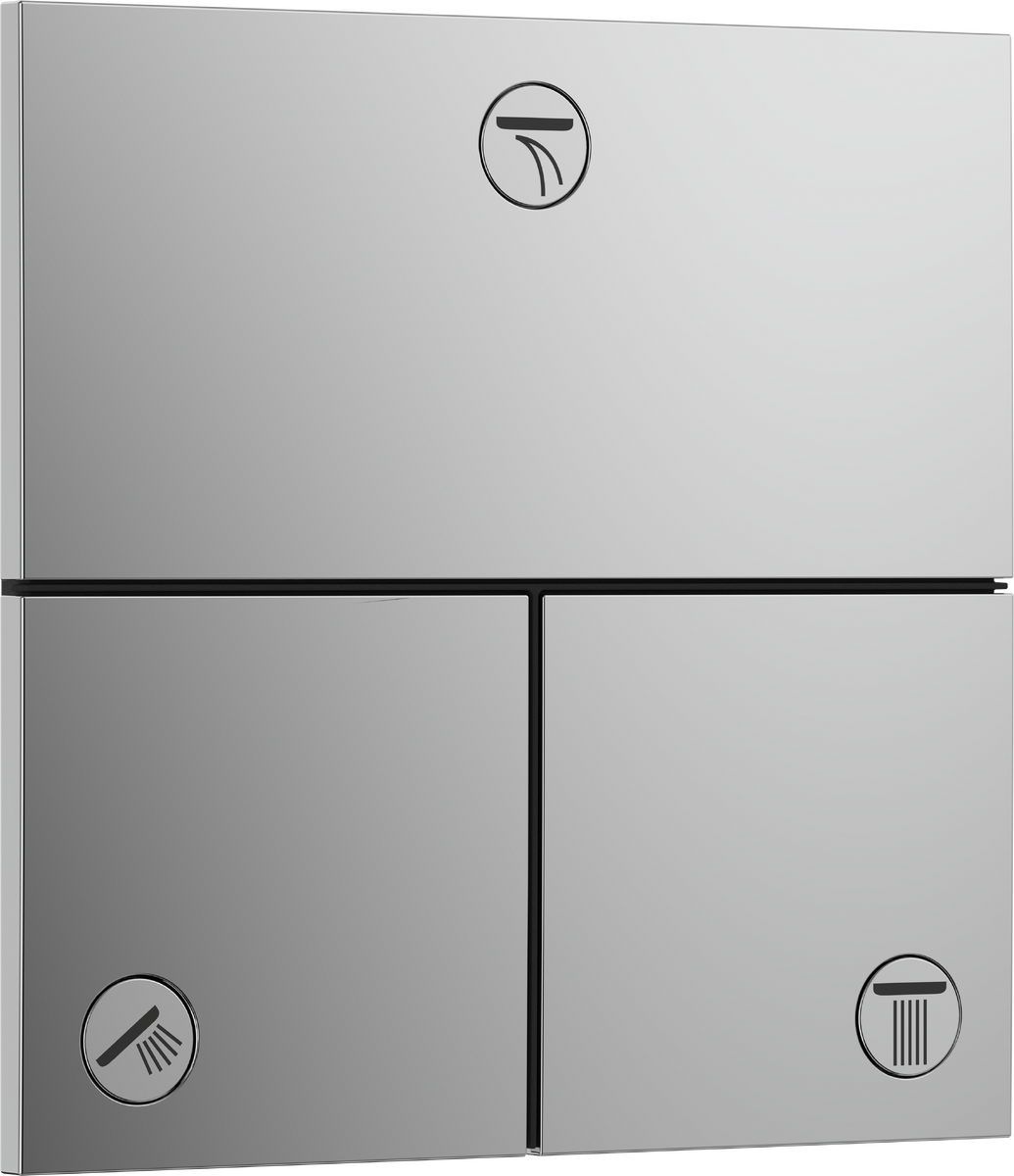 Inbouwstopkraan voor 3 systemen