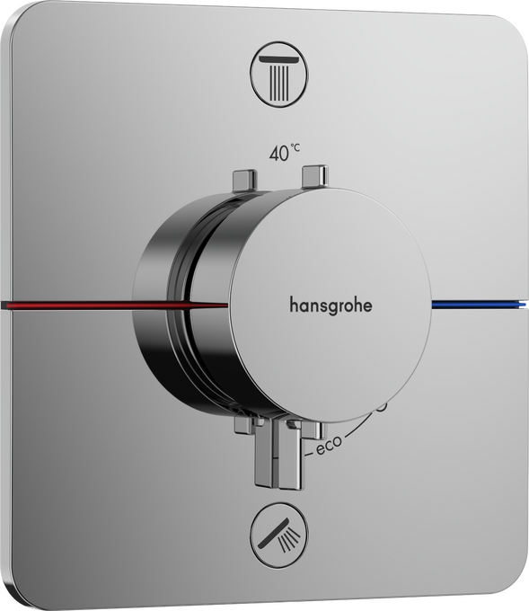 Thermostat pour installation encastrée pour 2 systèmes avec combinaison de sécurité intégrée selon EN1717