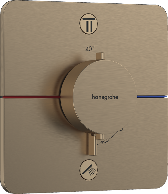 Thermostat for concealed installation for 2 functions with integrated security combination according to EN1717