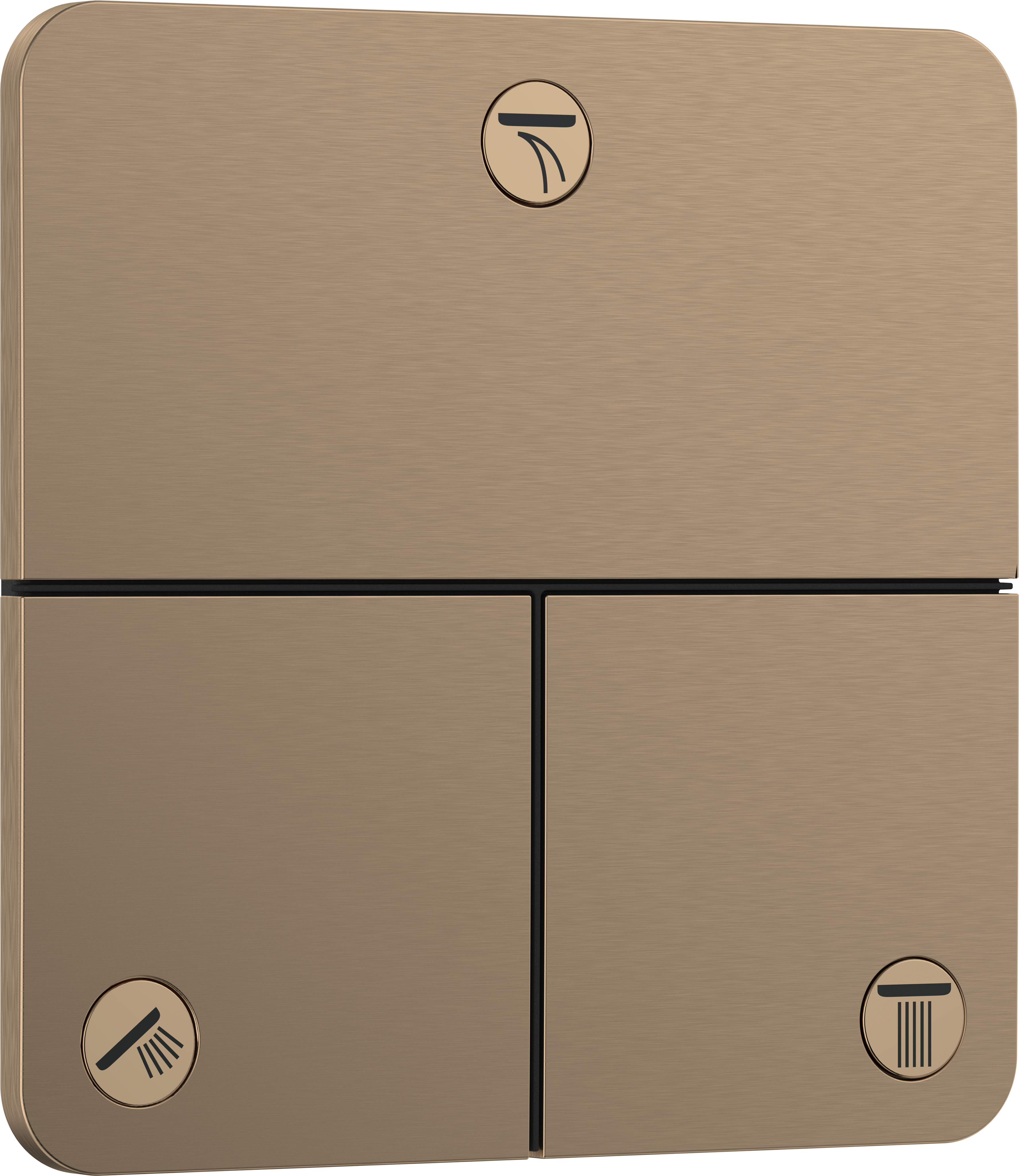 Valve for concealed installation for 3 functions