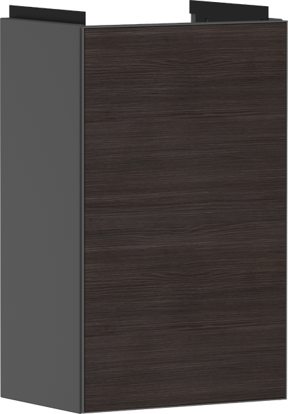 Onderkast leisteen Slate Matt Grey 340/245 voor handwasbak, deurscharnier links Dark Oak