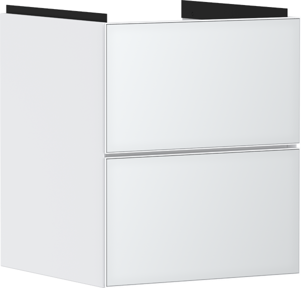 Vanity unit Matt White 480/475 with 2 drawers for handrinse basin Metallic White