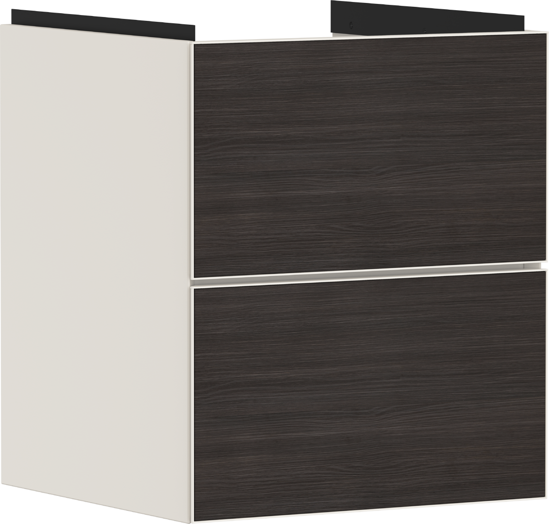 Servantskap matt sandbeige 480/475 med 2 skuffer for liten servant