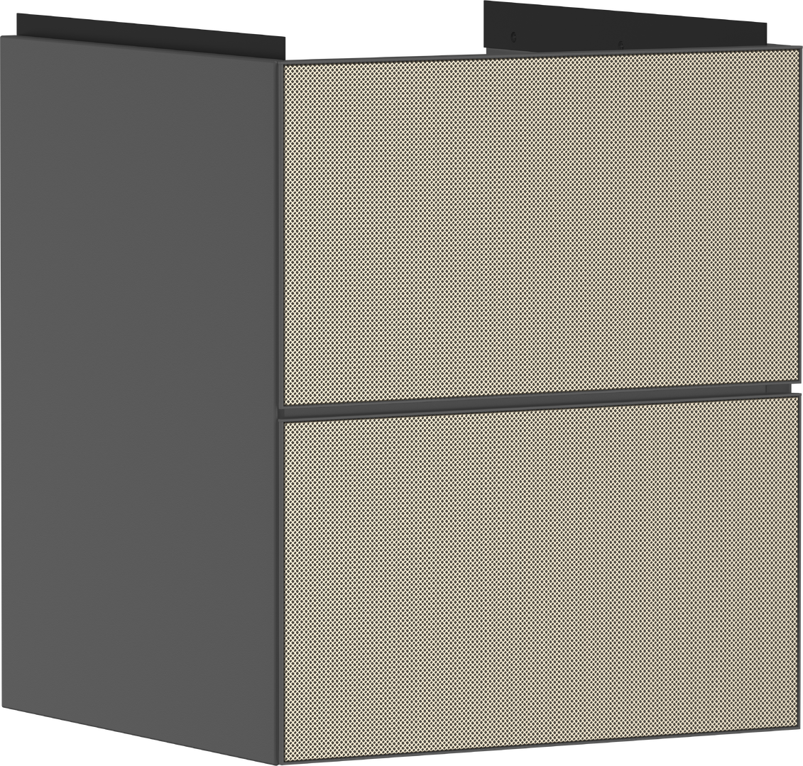 Vaskeskab mat skifergrå 480/475 med 2 skuffer til lille håndvask