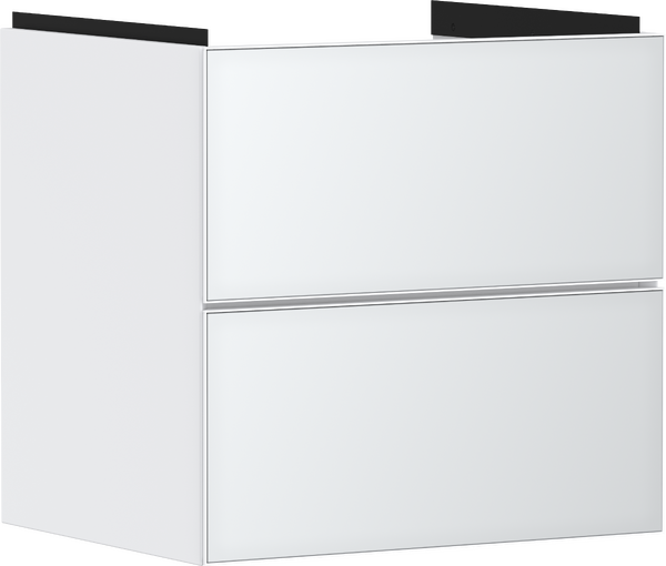 Vanity unit Matt White 580/475 with 2 drawers for wash basin Metallic White