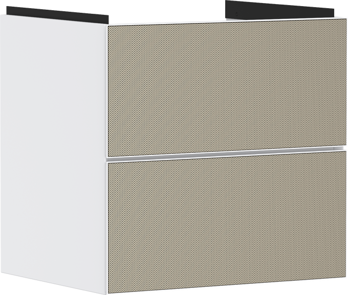 Meuble bas pour plan vasque 580/475 avec 2 tiroirs caisson Blanc mat