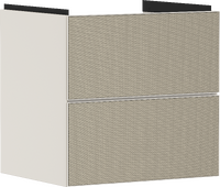 Waschtischunterschrank Sandbeige Matt 580/475 mit 2 Schubkästen für Waschtisch
