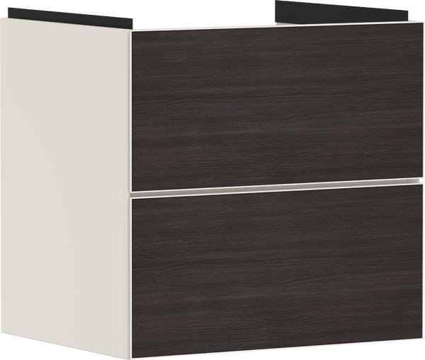 Vanity unit Sand Matt Beige 580/475 with 2 drawers for wash basin Dark Oak