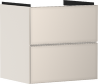 Waschtischunterschrank Sandbeige Matt 580/475 mit 2 Schubkästen für Waschtisch