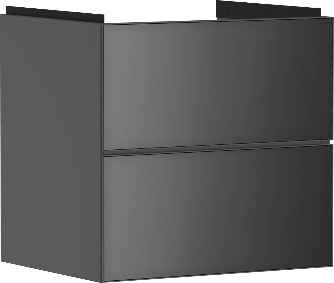 Meuble sous-lavabo Gris mat ardoise 580/475 avec 2 tiroirs pour lavabo