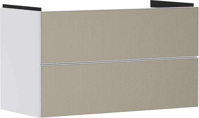 Meuble bas pour plan vasque 980/475 avec 2 tiroirs caisson Blanc mat
