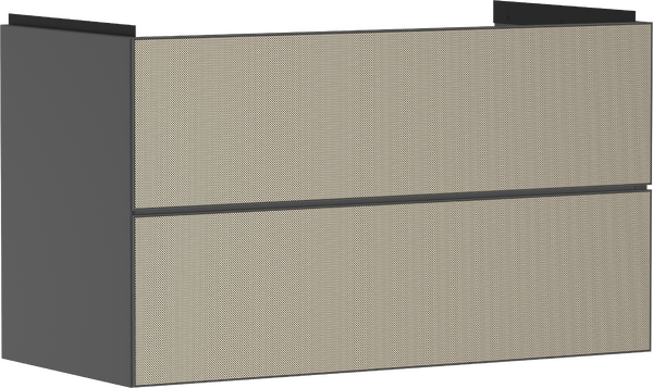 Skříňka pod umyvadlo břidlicová matná šedá 980/475 se 2 zásuvkami strukturovaný bronz