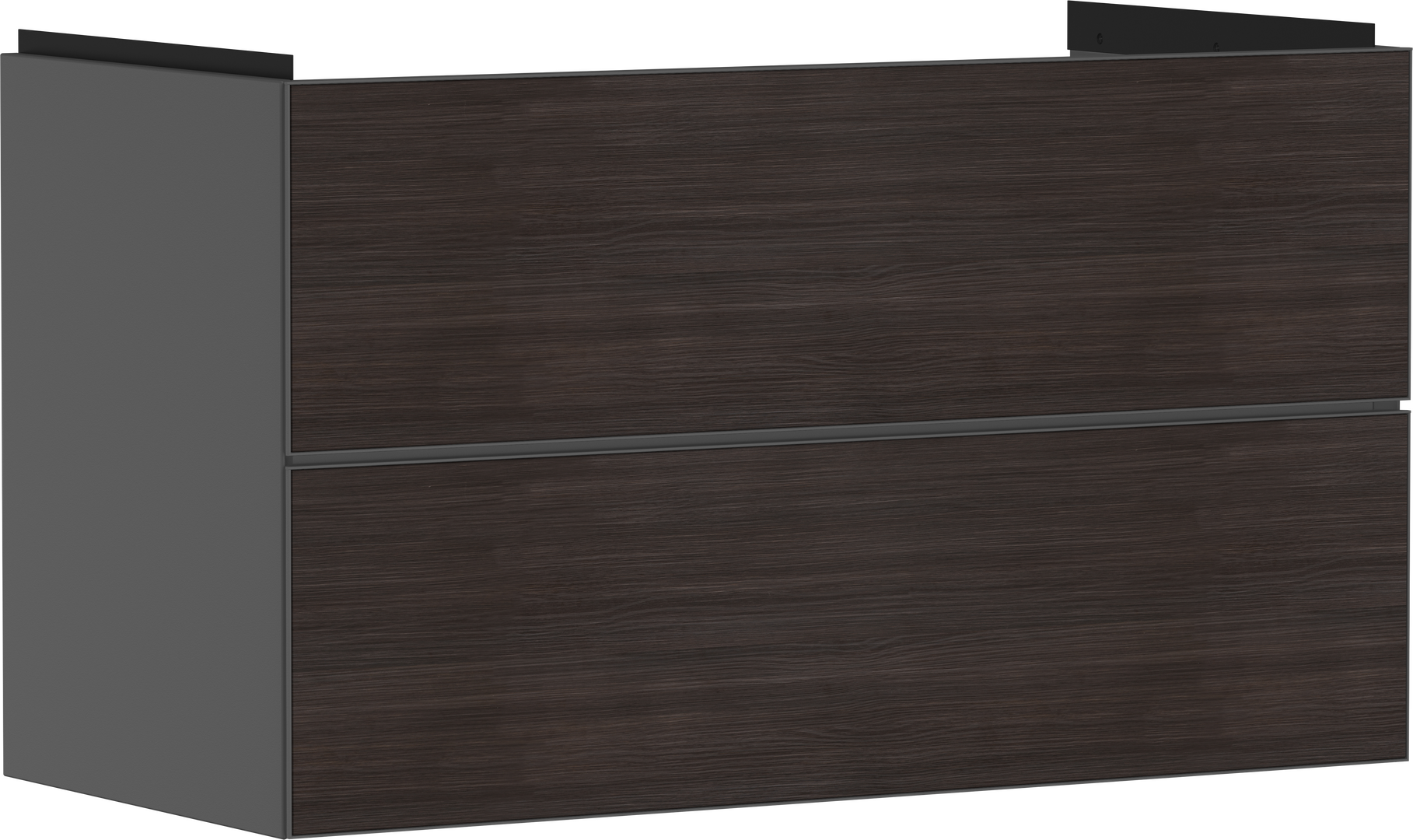 Vaskeskab mat skifergrå 980/475 med 2 skuffer til håndvask