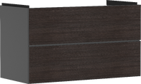 Meuble bas pour plan vasque 980/475, 2 tiroirs, caisson Gris mat