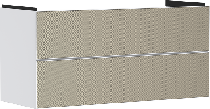 Meuble bas pour plan vasque 1180/475 avec 2 tiroirs caisson Blanc mat