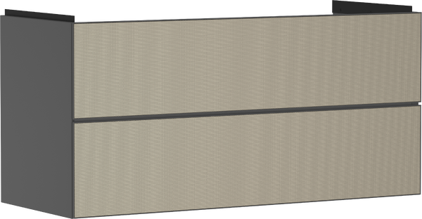 Servantskap matt skifergrå 1180/475 med 2 skuffer for servant Bronsestruktur