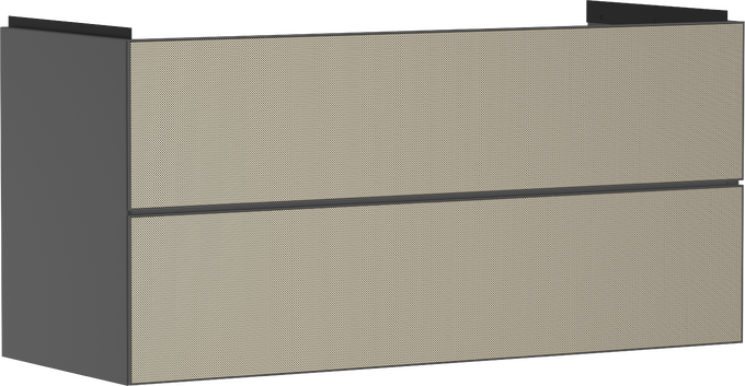 Meuble bas pour plan vasque 1180/475 avec 2 tiroirs caisson Gris mat